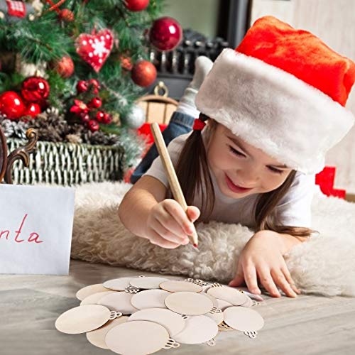 Max Fun 120Pcs Wood Slices 3.5 Wooden Diy Christmas Ornaments Unf...