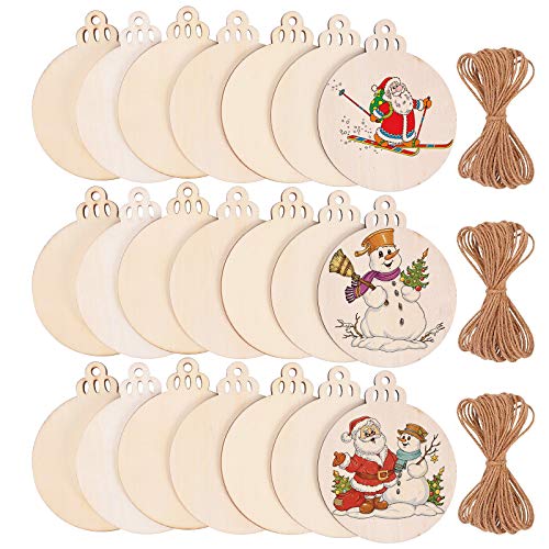 Max Fun 120Pcs Wood Slices 3.5 Wooden Diy Christmas Ornaments Unf...