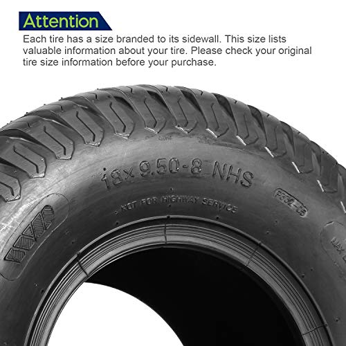Set of 4 Lawn Mower Turf Tires 15x6-6 Front & 18x9.5-8 Rear Tracto...