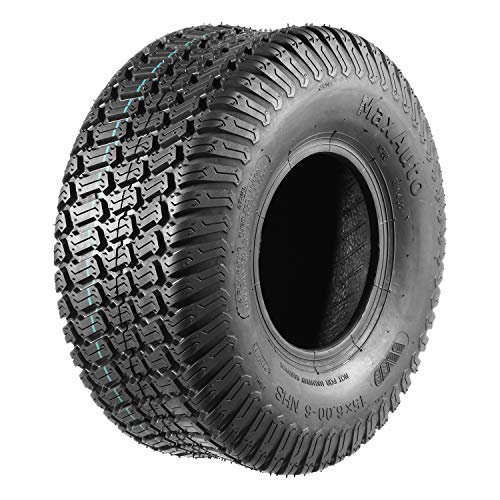 Set of 4 Lawn Mower Turf Tires 15x6-6 Front & 18x9.5-8 Rear Tracto...
