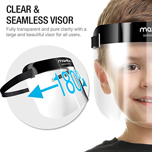 Maxboost Protective Kid Face Shield - 3 Pack Kid Size, DuraSlim ...