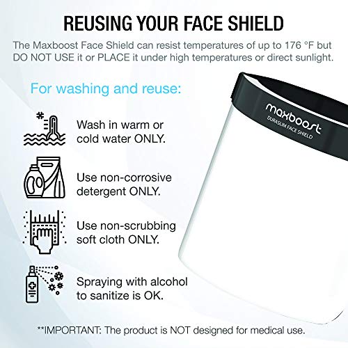 Maxboost Protective Kid Face Shield - 3 Pack Kid Size, DuraSlim ...