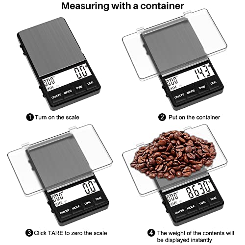 MAXUS Espresso Scale with Timer 1000g/0.1g Drip Coffee Scale, Smal...