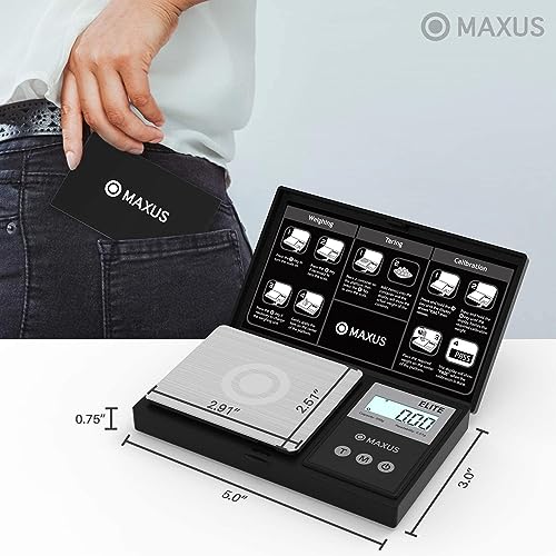 MAXUS Precision Pocket Scale 200g x 0.01g, Digital Gram Scale Smal...