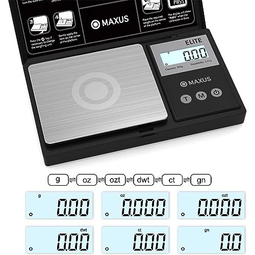MAXUS Precision Pocket Scale 200g x 0.01g, Digital Gram Scale Smal...
