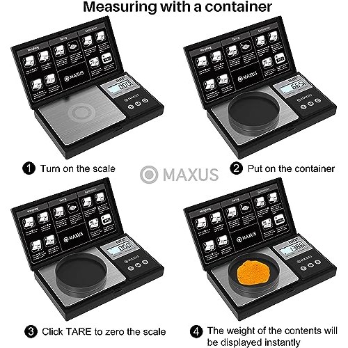 MAXUS Precision Pocket Scale 200g x 0.01g, Digital Gram Scale Smal...