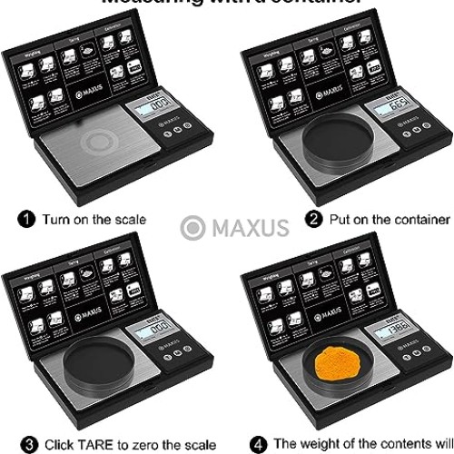 MAXUS Precision Pocket Scale 200g x 0.01g, Digital Gram Scale Smal...