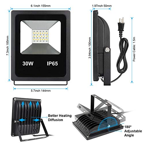 2-Pack 30W Color LED Flood Lights, Dimmable Color Changing Floodli...