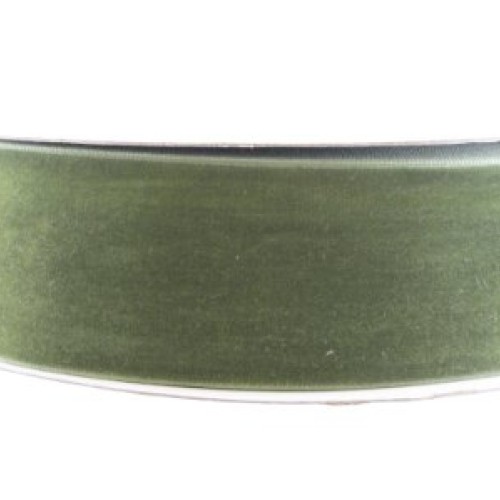 May Arts 1-1/2-Inch Wide Ribbon, Olive Velvet