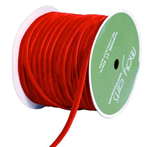 May Arts Velvet Ribbon 1/8x50 Yards-Red
