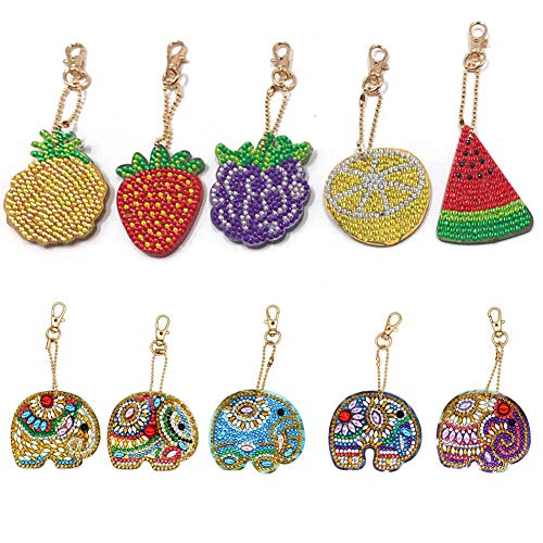 DIY Key Chains Diamond Painting by Numbers Kits，Rhinestone Mosaic...