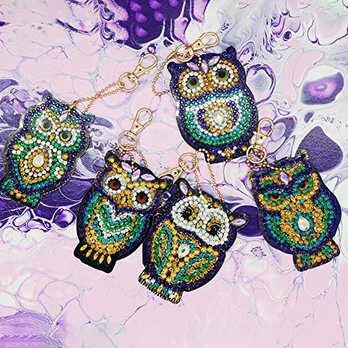 DIY Keychains Diamond Painting Kits for Kids, Full Drill Rhineston...