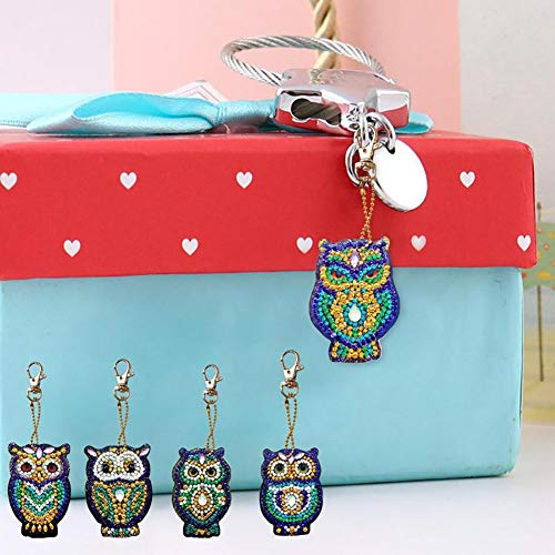 DIY Keychains Diamond Painting Kits for Kids, Full Drill Rhineston...