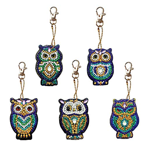 DIY Keychains Diamond Painting Kits for Kids, Full Drill Rhineston...