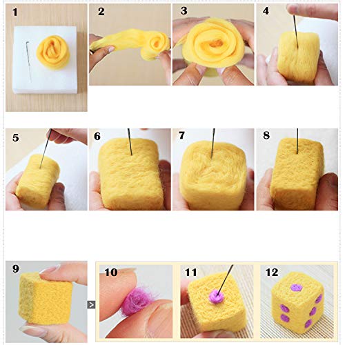 Needle Felting Kit,Wool Roving 40 Colors Set,Needle Felting Starte...