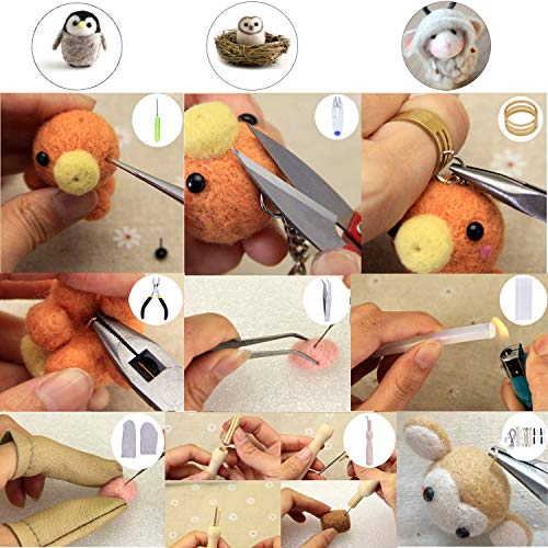 Needle Felting Kit,Wool Roving 40 Colors Set,Needle Felting Starte...