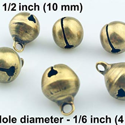 Maydahui 100PCS Small 1/2 inches Jingle Bell Vintage Bronze Mini 1...
