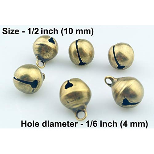 Maydahui 100PCS Small 1/2 inches Jingle Bell Vintage Bronze Mini 1...