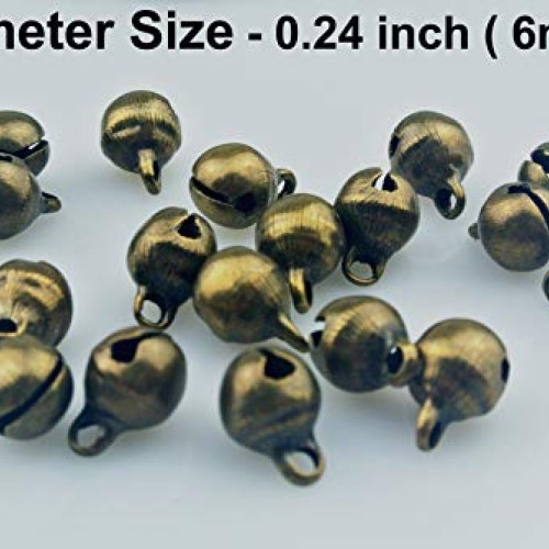 Maydahui 200PCS Mini Jingle Bell 1/4 Inches Vintage 6mm Alloy Bron...