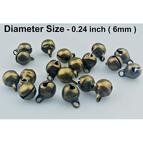 Maydahui 200PCS Mini Jingle Bell 1/4 Inches Vintage 6mm Alloy Bron...