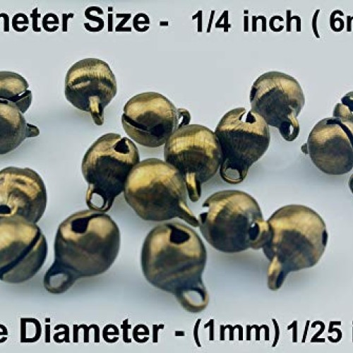 Maydahui 200PCS Mini Jingle Bell 1/4 Inches Vintage 6mm Alloy Bron...