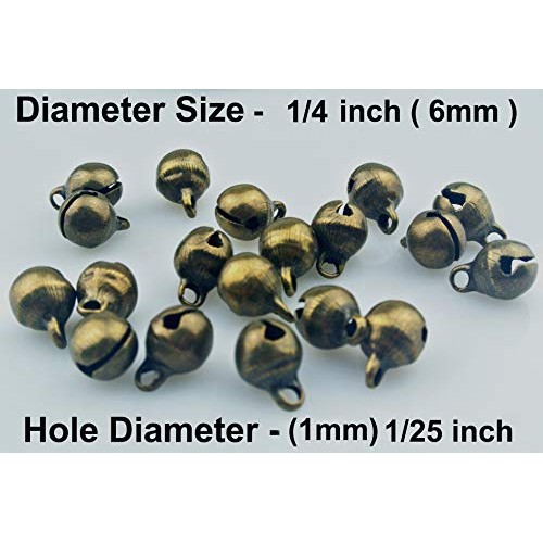 Maydahui 200PCS Mini Jingle Bell 1/4 Inches Vintage 6mm Alloy Bron...