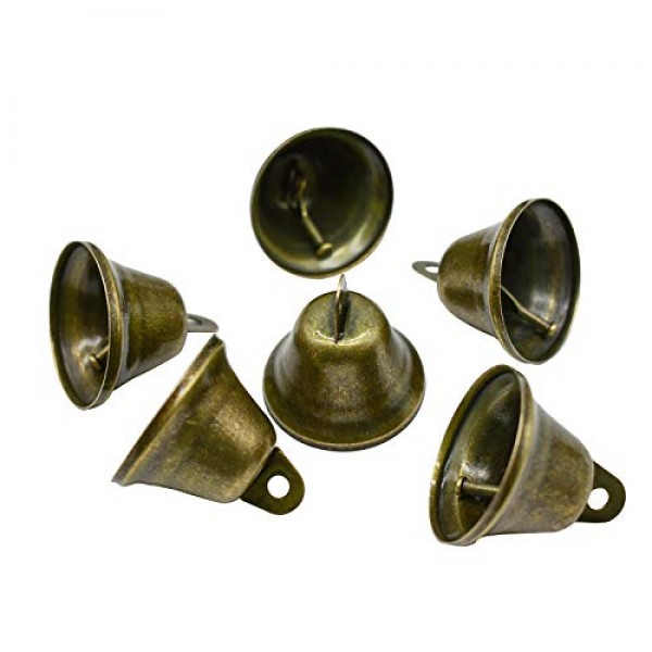 Maydahui 20PCS Bronze Small Jingle Bells Vintage Brass Color Mini ...