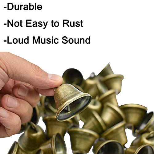 Maydahui 20PCS Bronze Small Jingle Bells Vintage Brass Color Mini ...