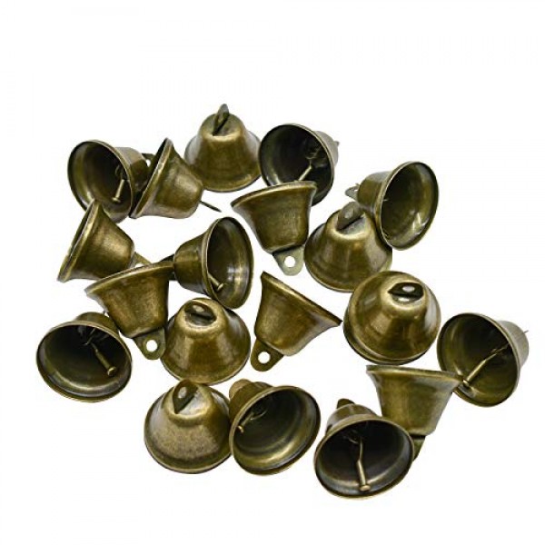 Maydahui 20PCS Bronze Small Jingle Bells Vintage Brass Color Mini ...