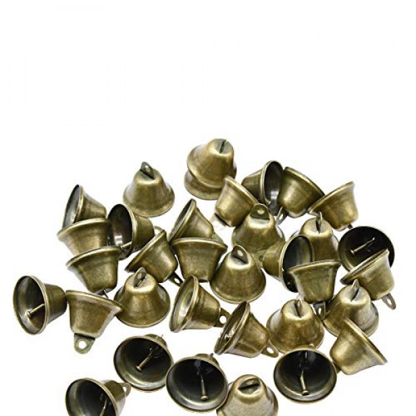 Maydahui 20PCS Bronze Small Jingle Bells Vintage Brass Color Mini ...