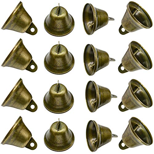 Maydahui 20PCS Bronze Small Jingle Bells Vintage Brass Color Mini ...