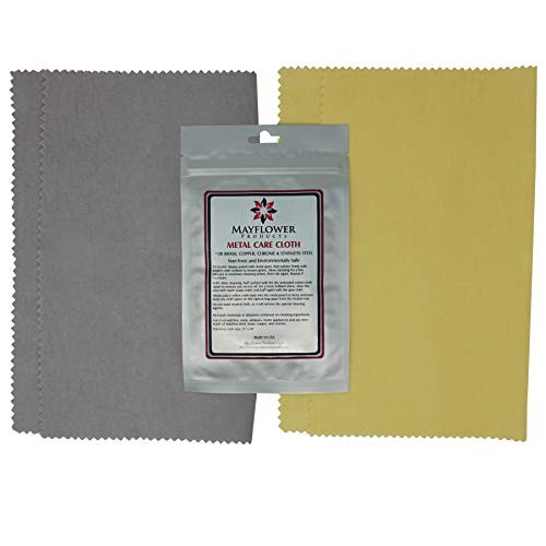 Metal Care Kit with 2 Large Cotton Cloths: 1 for Cleaning and Poli...