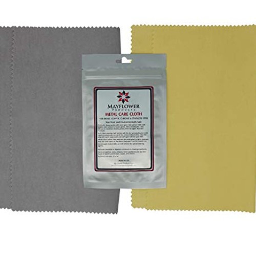 Metal Care Kit with 2 Large Cotton Cloths: 1 for Cleaning and Poli...