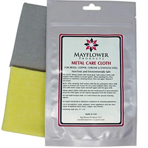 Metal Care Kit with 2 Large Cotton Cloths: 1 for Cleaning and Poli...