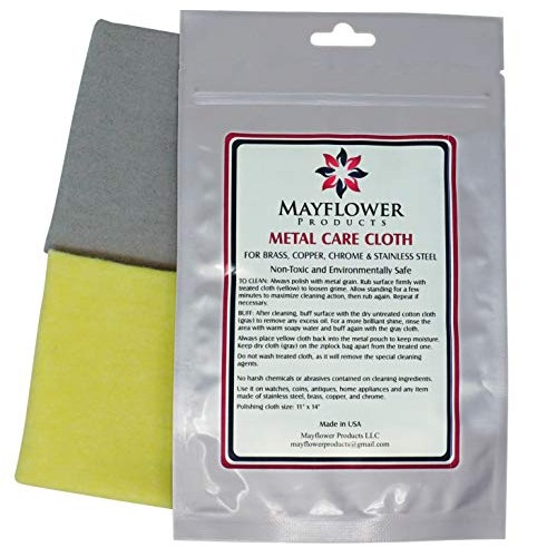 Metal Care Kit with 2 Large Cotton Cloths: 1 for Cleaning and Poli...