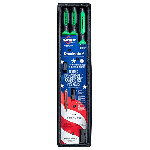 Mayhew 14071GN Dominator Curved Pry Bars, Set of 3, Green