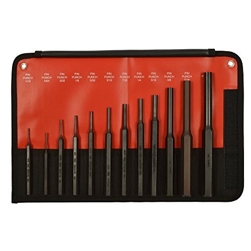 Mayhew 62078 12-Piece Hardened Steel Pin Punch Set
