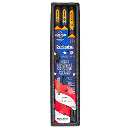 Mayhew Tools 14071OR Dominator Curved Pry Bars, 3Piece Set, Orange