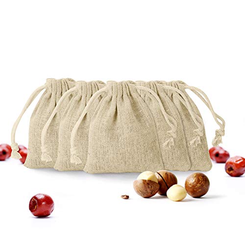 30Pcs Burlap Favor Bags with Drawstring Fabric Jewelry Pouch Sacks...