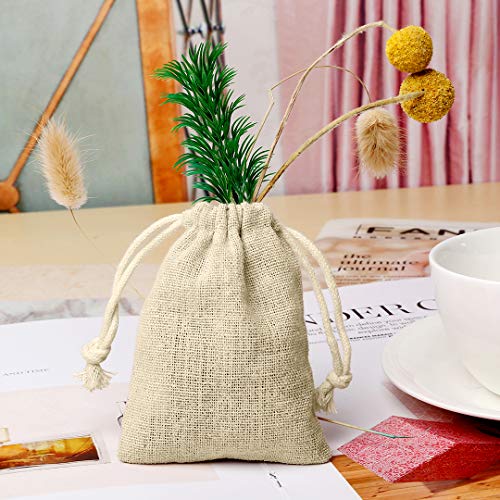 30Pcs Burlap Favor Bags with Drawstring Fabric Jewelry Pouch Sacks...