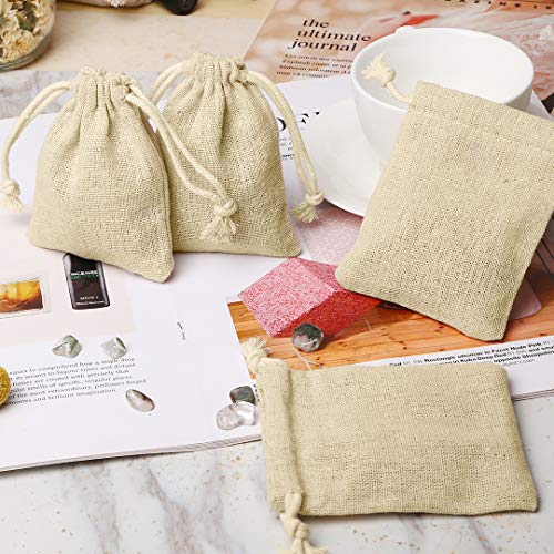 30Pcs Burlap Favor Bags with Drawstring Fabric Jewelry Pouch Sacks...