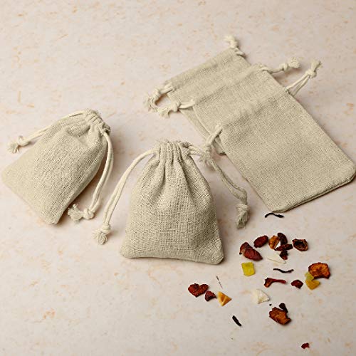 30Pcs Burlap Favor Bags with Drawstring Fabric Jewelry Pouch Sacks...
