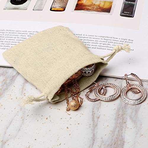30Pcs Burlap Favor Bags with Drawstring Fabric Jewelry Pouch Sacks...