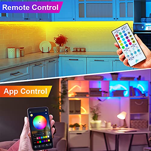 maylit 8 PCS RGB Under Cabinet Lighting Kit, App and Remote Contro...
