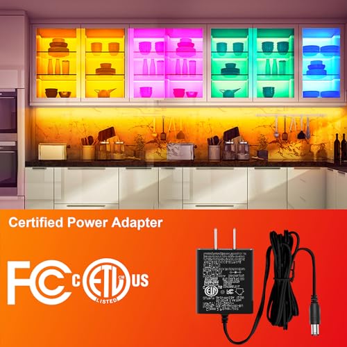 maylit 8 PCS RGB Under Cabinet Lighting Kit, App and Remote Contro...