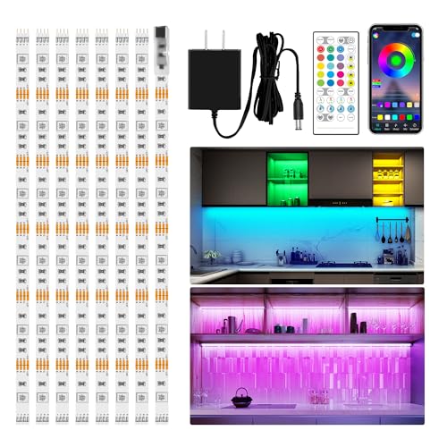 maylit 8 PCS RGB Under Cabinet Lighting Kit, App and Remote Contro...