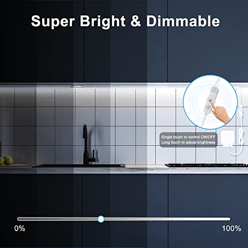 Maylit Under Cabinet Lights Plug in, 3 Pcs 12 Inch Ultra Thin Unde...