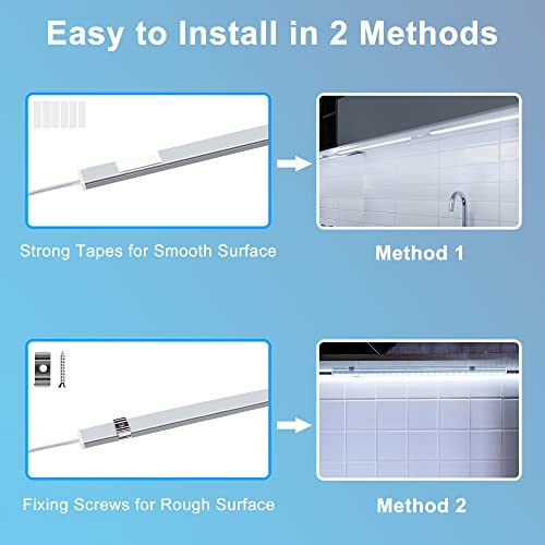 Maylit Under Cabinet Lights Plug in, 3 Pcs 12 Inch Ultra Thin Unde...