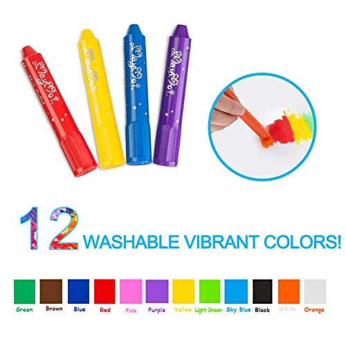 MayMoi Washable Crayons Tempera Paint Sticks for Kids, Teens and A...