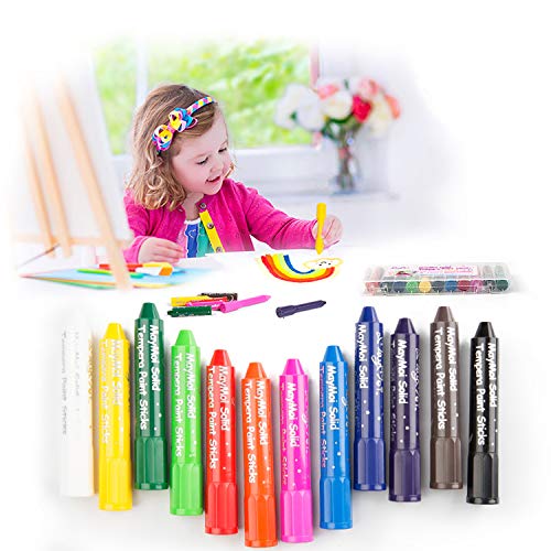 MayMoi Washable Crayons Tempera Paint Sticks for Kids, Teens and A...